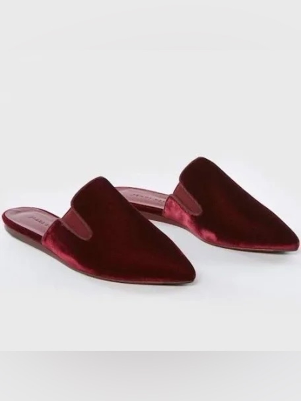 Jenni Kayne velvet pointed toe flats in burgundy
